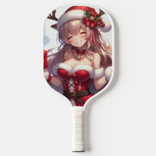Cute anime Christmas girl Pickleball Paddle