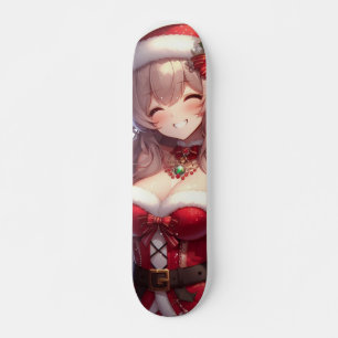 Cute anime Christmas girl Skateboard