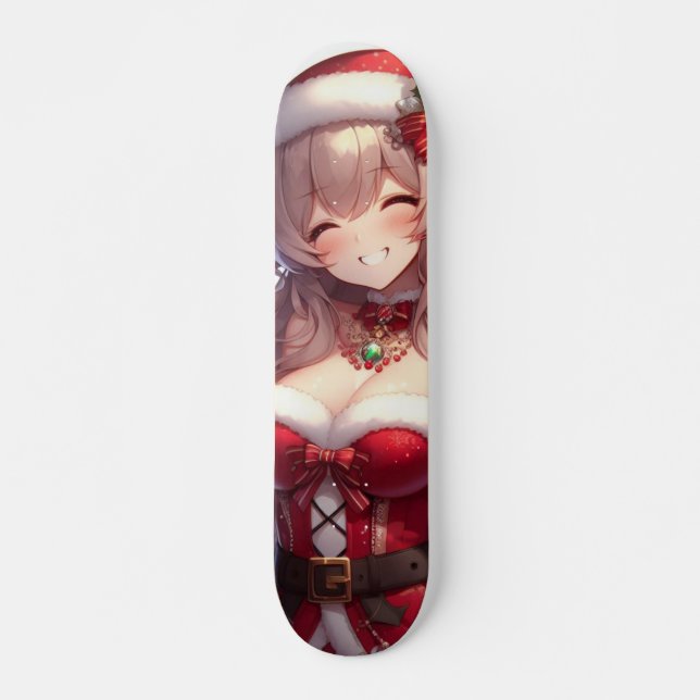 Cute anime Christmas girl Skateboard (Front)