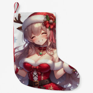 Cute anime Christmas girl Small Christmas Stocking