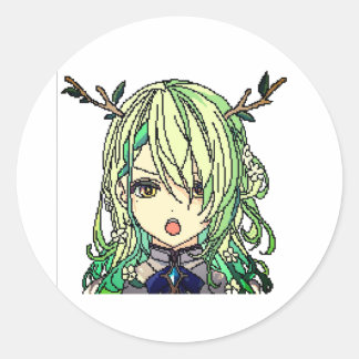Cute anime classic round sticker