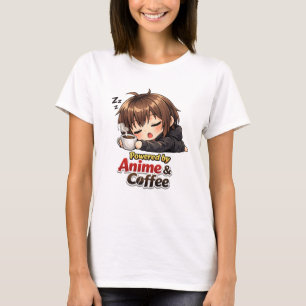Cute Anime & Coffee Graphic T-Shirt for Women