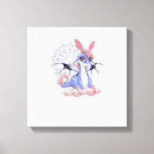 Cute Anime Dragon Bunny Easter Shirt Toddler Girl  Canvas Print