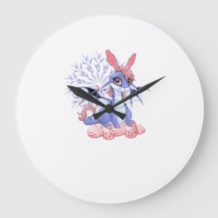 Cute Anime Dragon Bunny Easter Shirt Toddler Girl  Large Clock