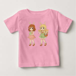 Cute anime Easter bunny girls Baby T-Shirt