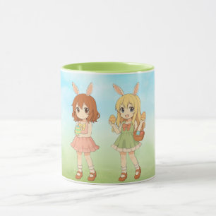 Cute anime Easter bunny girls Mug