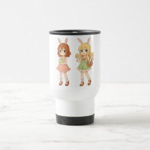 Cute anime Easter bunny girls Travel Mug