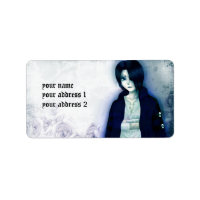 Cute anime emo boy address labels for your text