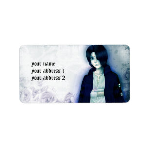 Cute anime emo boy address labels for your text