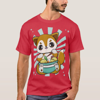 Cute Anime Fo Eats Japanese Noodles And Ramen 525  T-Shirt