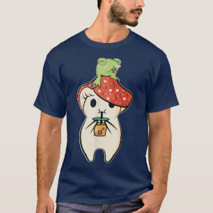 Cute anime Frog Mushroom Matcha Tea T-Shirt