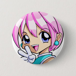 Cute Anime Girl 6 Cm Round Badge