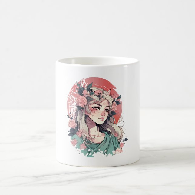 Cute Anime Girl Coffee Mug (Center)
