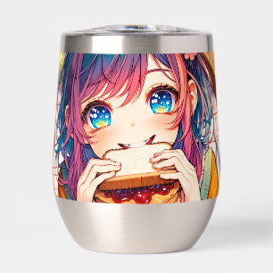 Cute Anime Girl eating a Peanut Butter and Jelly