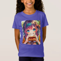 Cute Anime Girl eating a Peanut Butter and Jelly