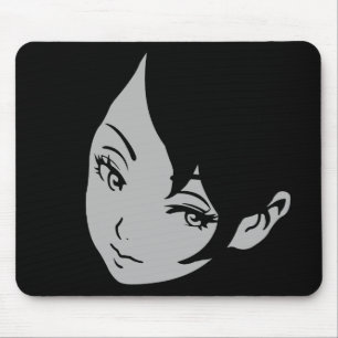 Cute Anime Girl Face Mouse Mat