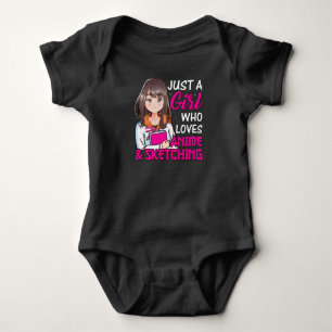 Cute Anime Girl for Anime & Sketching Lover Baby Bodysuit