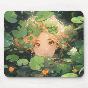 Cute Anime Girl in Pond Mouse Mat