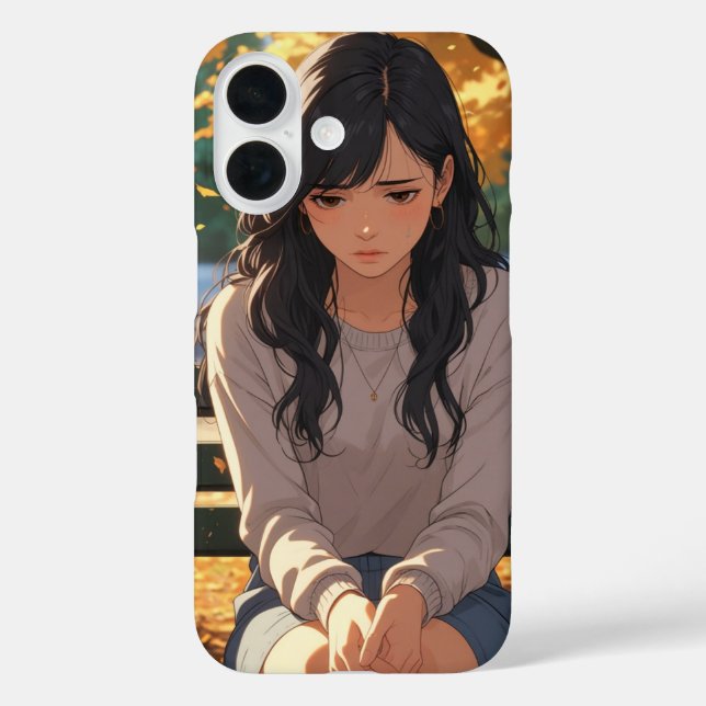 Cute Anime Girl iPhone 16 Case – Stylish Protectiv (Back)