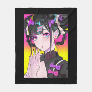 Cute Anime Girl Japanese Aesthetic Anime Tee Otaku Fleece Blanket