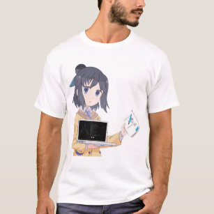 Cute Anime Girl Modern Vim Book   T-Shirt