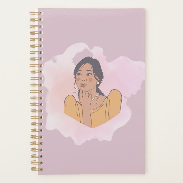 Cute Anime Girl Notebook Kawaii Aesthetic  Planner (Front)