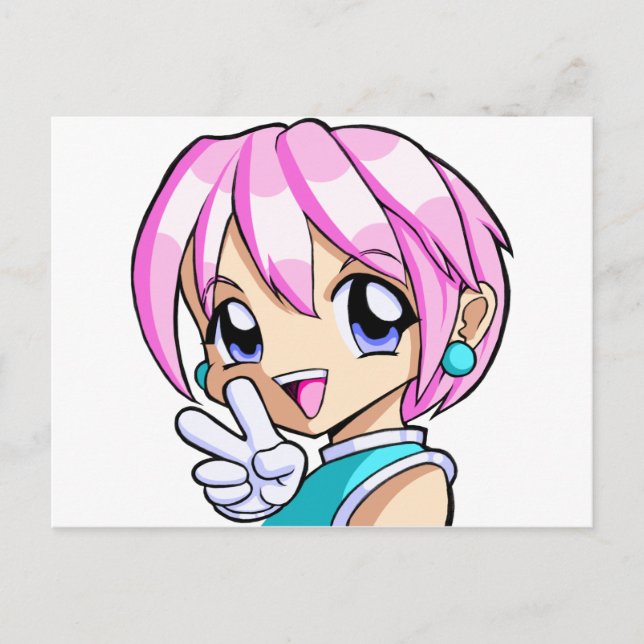 Cute Anime Girl Postcard (Front)