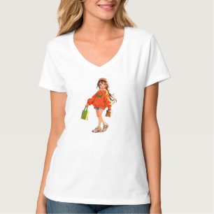 Cute Anime Girl Shopping - Vibrant Street Style & T-Shirt
