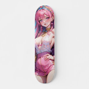 Cute Anime Girl  Skateboard