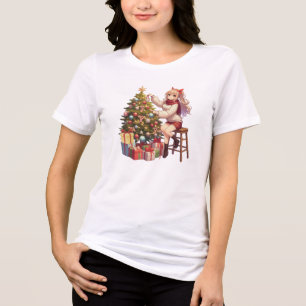 Cute Anime girl trimming the tree Tri-Blend Shirt