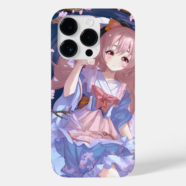 Cute Anime Girl Under A Cherry Blossom Tree Case-Mate iPhone Case (Back)