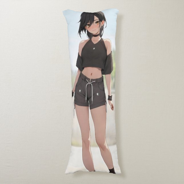 Cute Anime Girl Urban Style Body Cushion (Front Vertical)