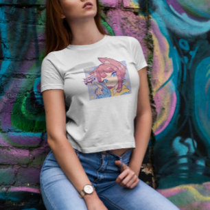 Cute Anime Girl With Cat Ears T-Shirt