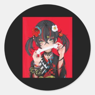 Cute Anime Girls Japanese Aesthetic Costume Gift A Classic Round Sticker