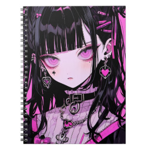 Cute Anime Goth Girl Notebook