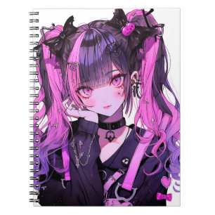 Cute Anime Goth Girl Notebook