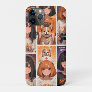 Cute Anime Halloween Collage Art | Spooky Girls &  iPhone 11 Pro Case