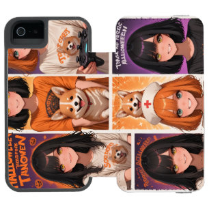 Cute Anime Halloween Collage Art   Spooky Girls &  Incipio Watson™ iPhone 5 Wallet Case