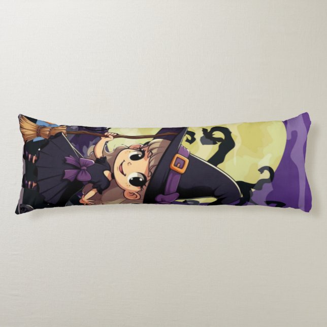 Cute Anime Halloween Witch Body Cushion (Front)