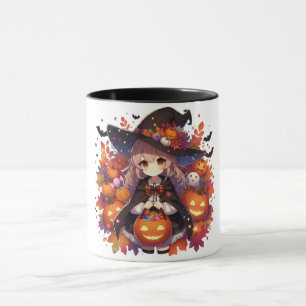 Cute, anime Halloween witch Mug
