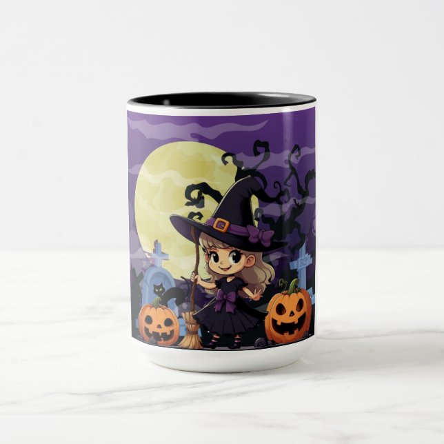 Cute Anime Halloween Witch Mug (Center)