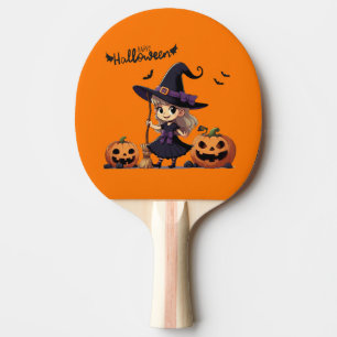Cute, anime Halloween witch Ping Pong Paddle