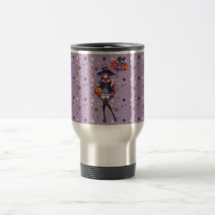 Cute Anime Halloween Witch Travel Mug