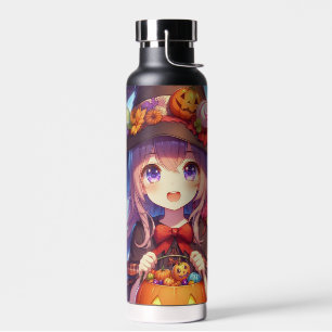 Cute Anime Halloween Witch Water Bottle