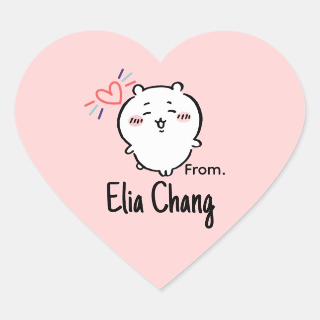 Cute anime  heart sticker (Front)