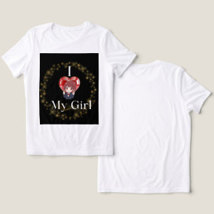 Cute Anime I Love My Girl Heart Sparkle T-Shirt Tri-Blend Shirt