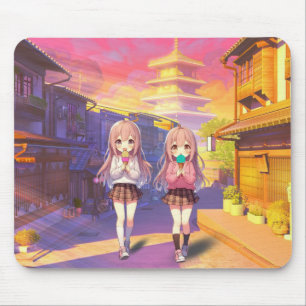Cute Anime Ice cream girls Mouse Mat