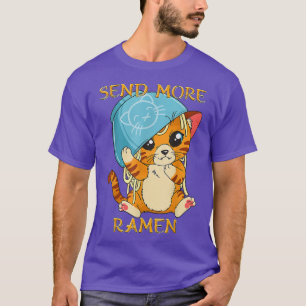 Cute Anime Kawaii Kitten Ramen Bowl Cat T-Shirt