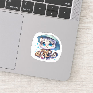 Cute Anime Kawaii Snow Leopard Stickers