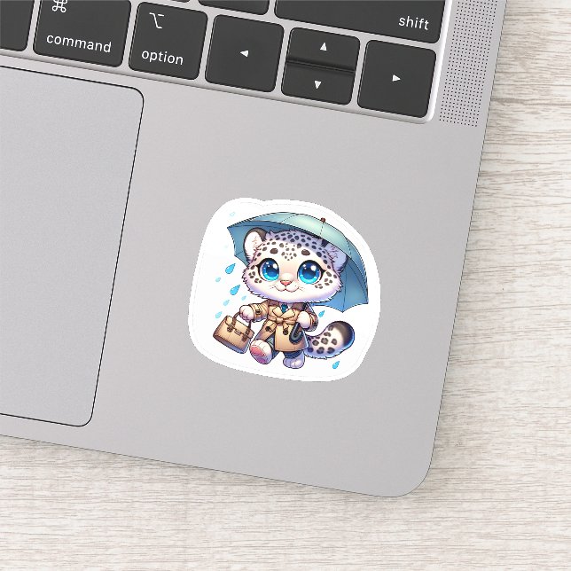 Cute Anime Kawaii Snow Leopard Stickers (Detail)